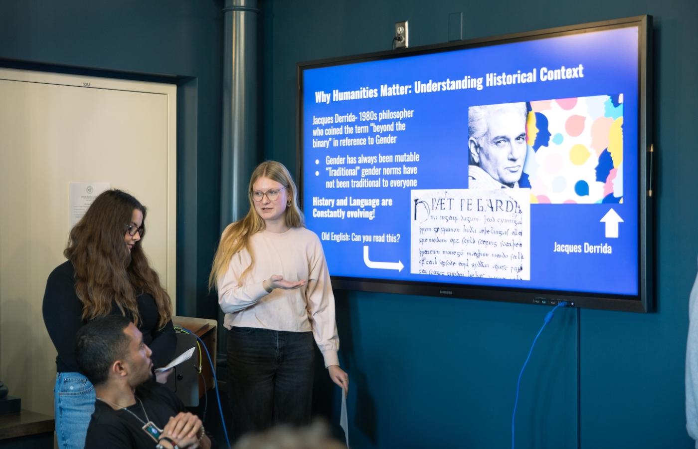 Students present on the humanities