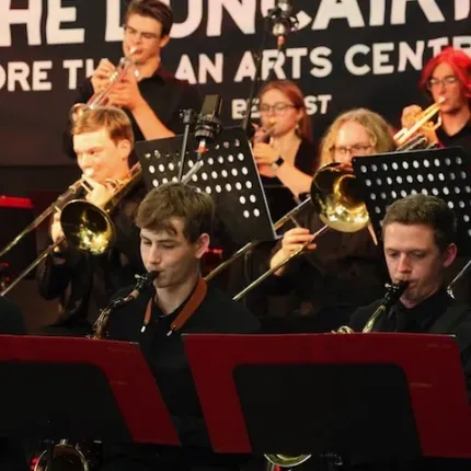 The Gustavus Jazz Ensemble performing in the Duncairn in Scotland.