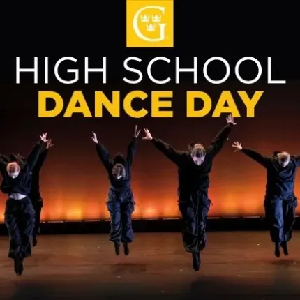 Four dancers jumping on stage