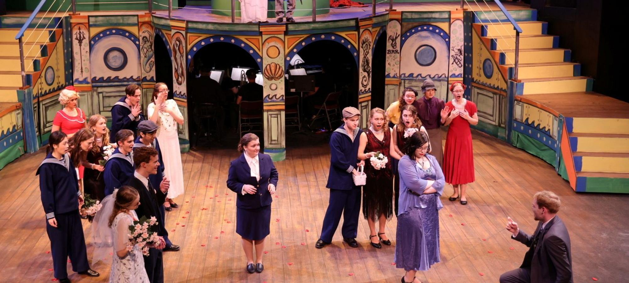 Anything Goes cast on stage