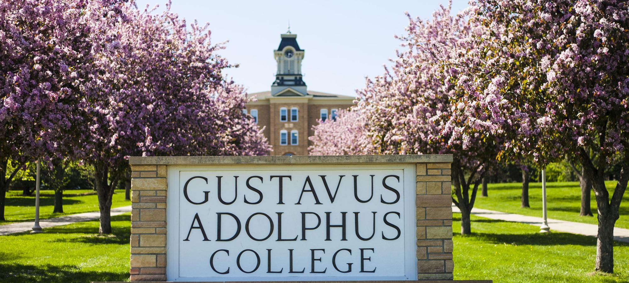 Old Main with flowers