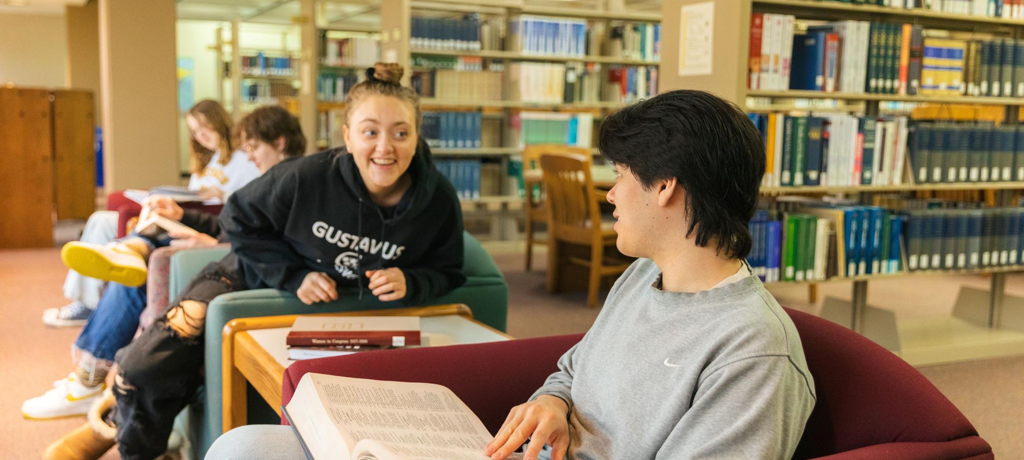 Students in library