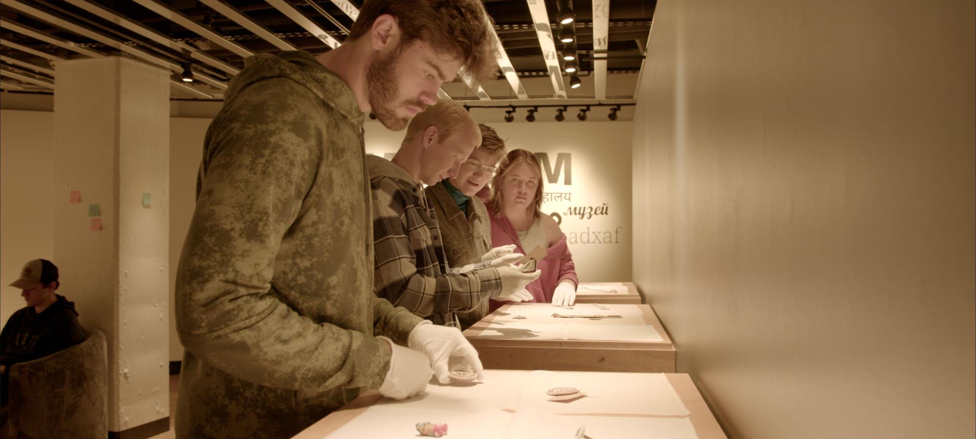 Art history class in museum 