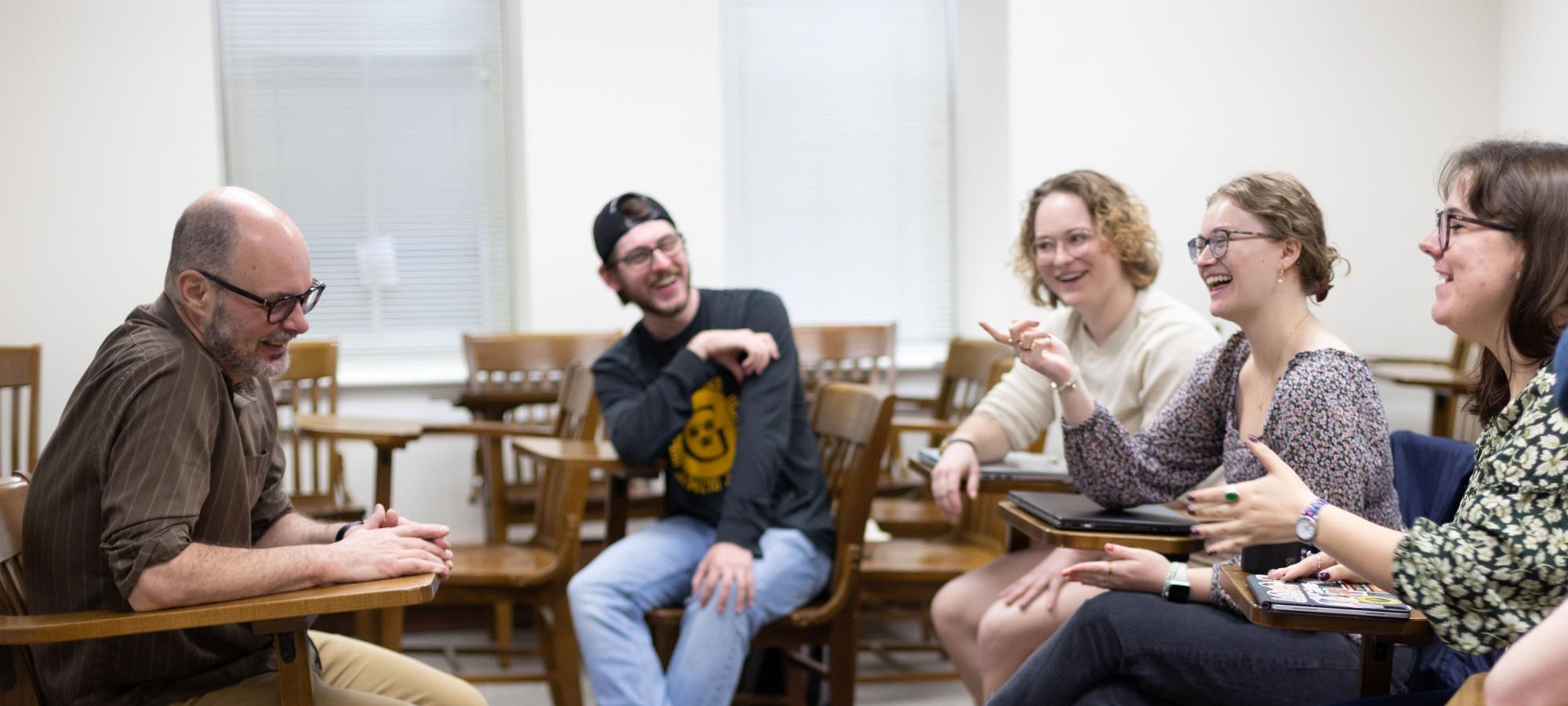 Classics class laughing