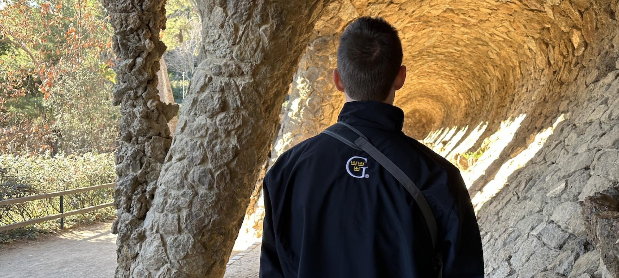 A young man in Barcelona. 