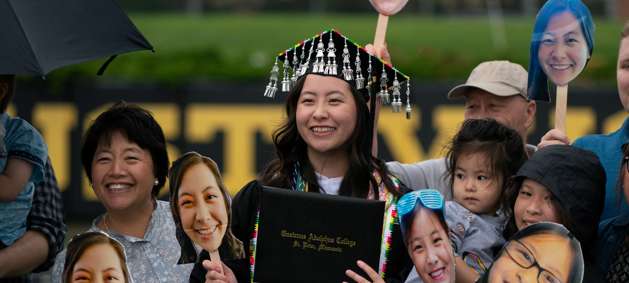 Graduate with family