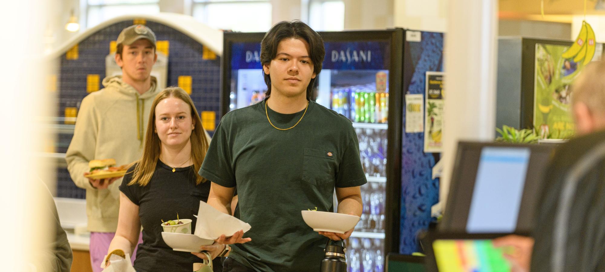Students in line in Dining