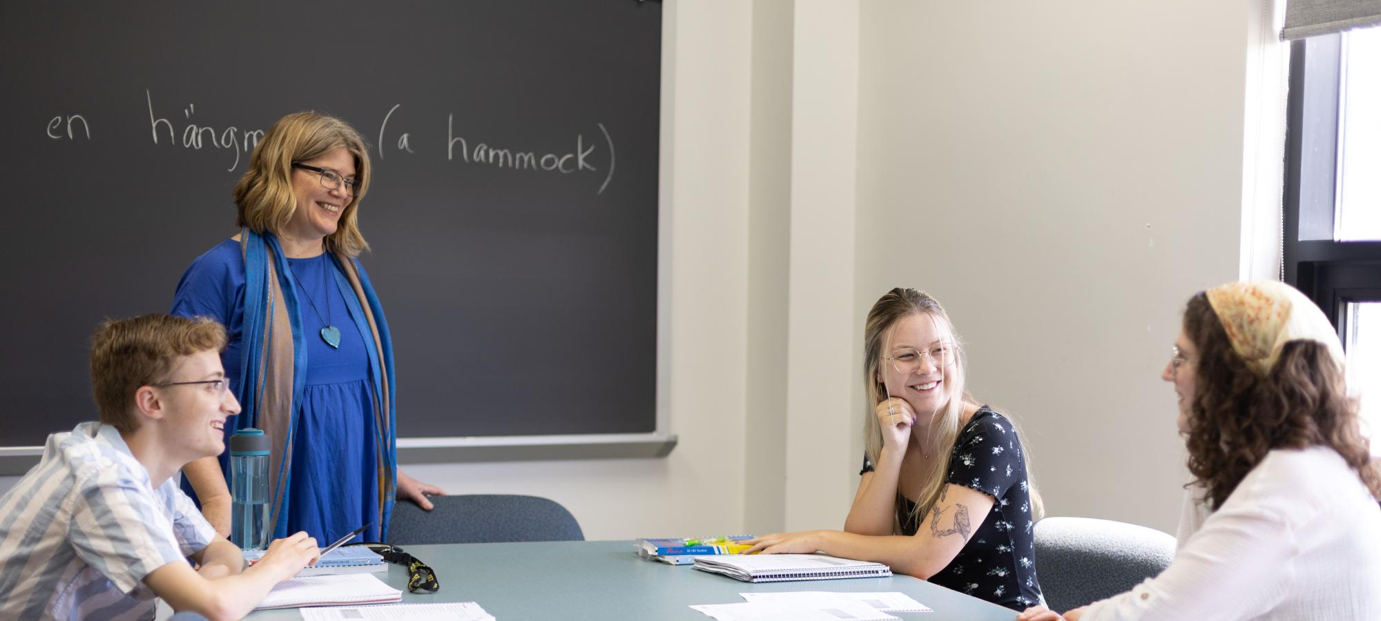 Swedish class with words on board