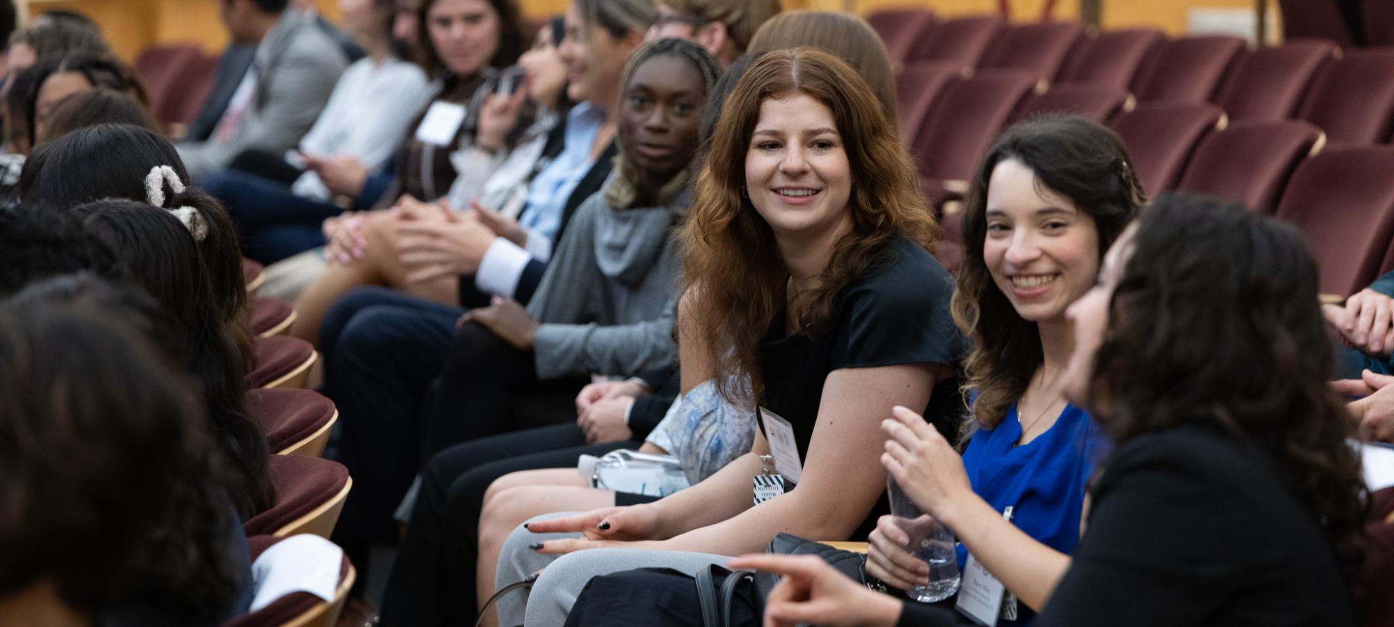 Fulbright student in auditorium