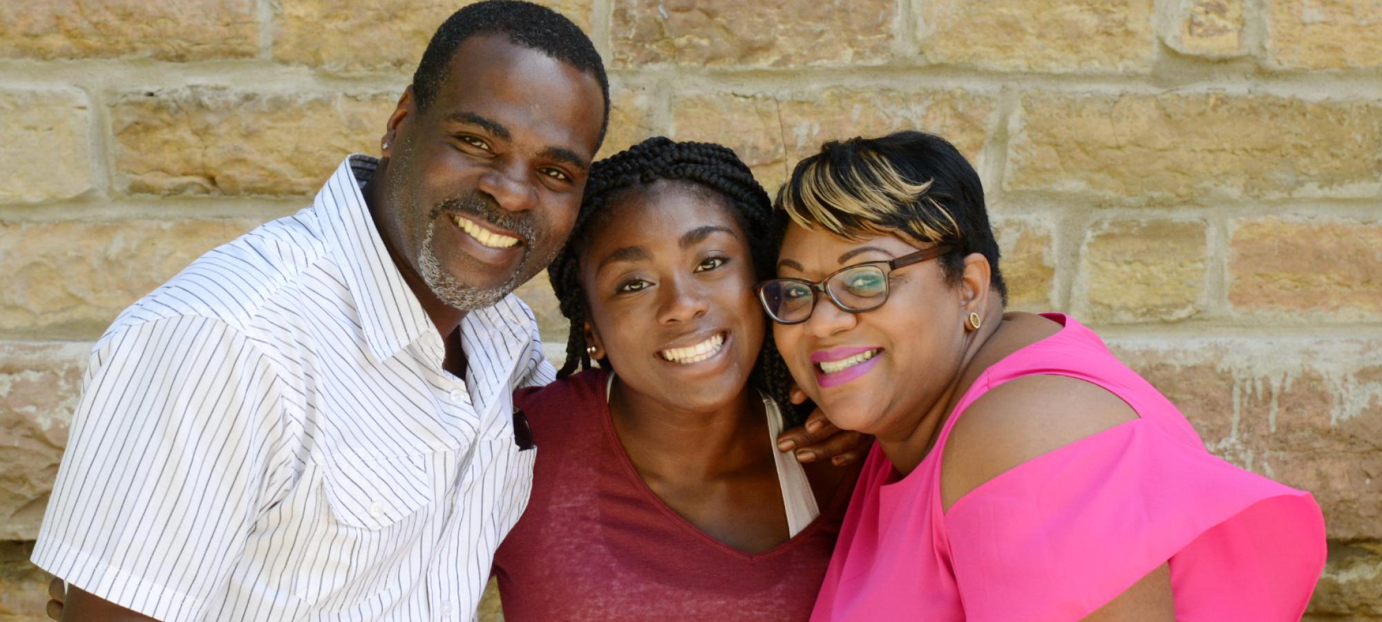 Student with their parents