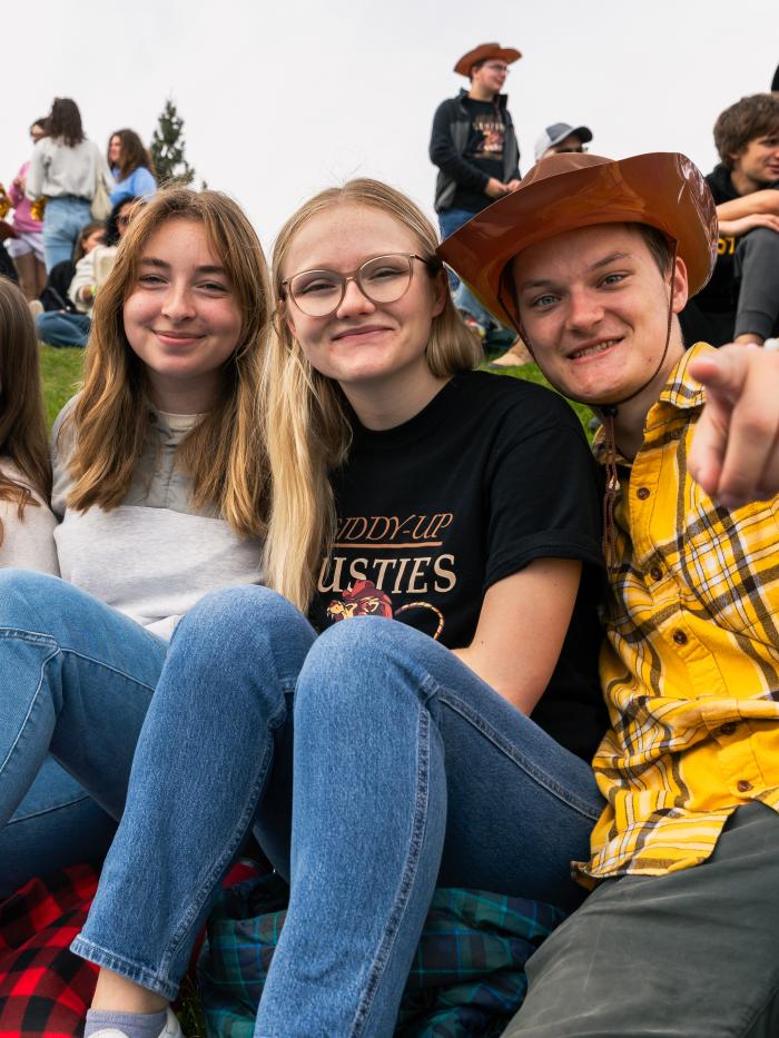 Students at Homecoming Football Game