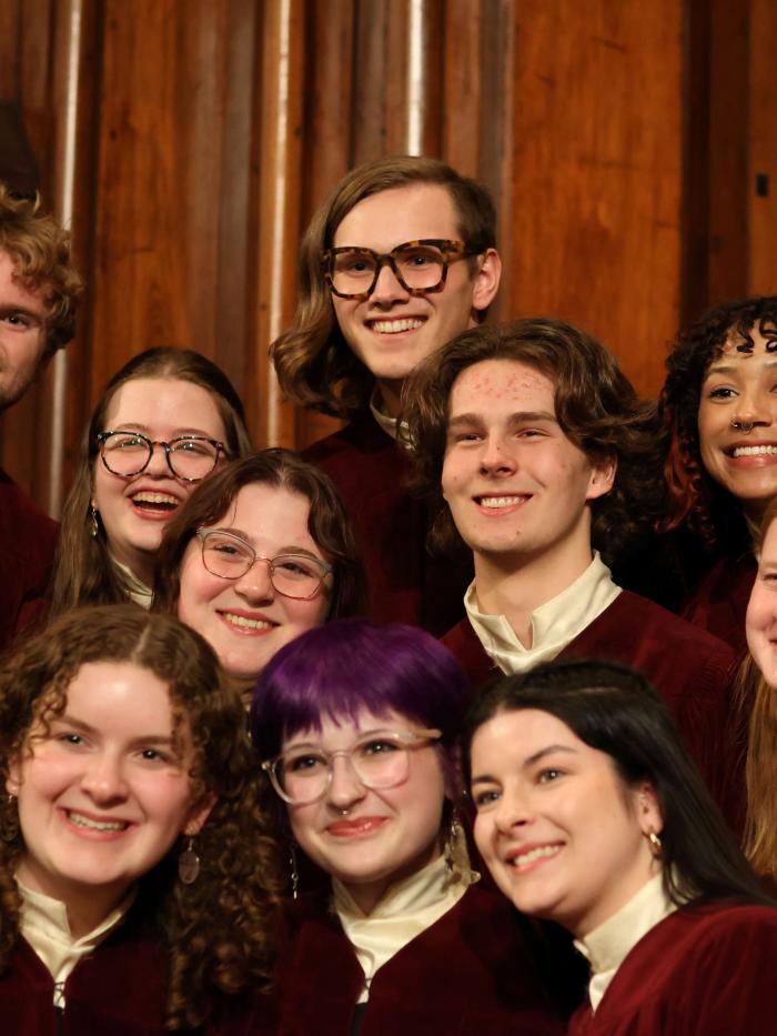 Gustavus Choir members smiling