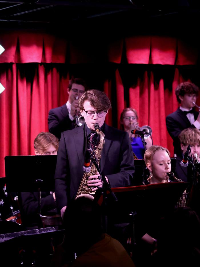 Sax solo in jazz band at Crooners