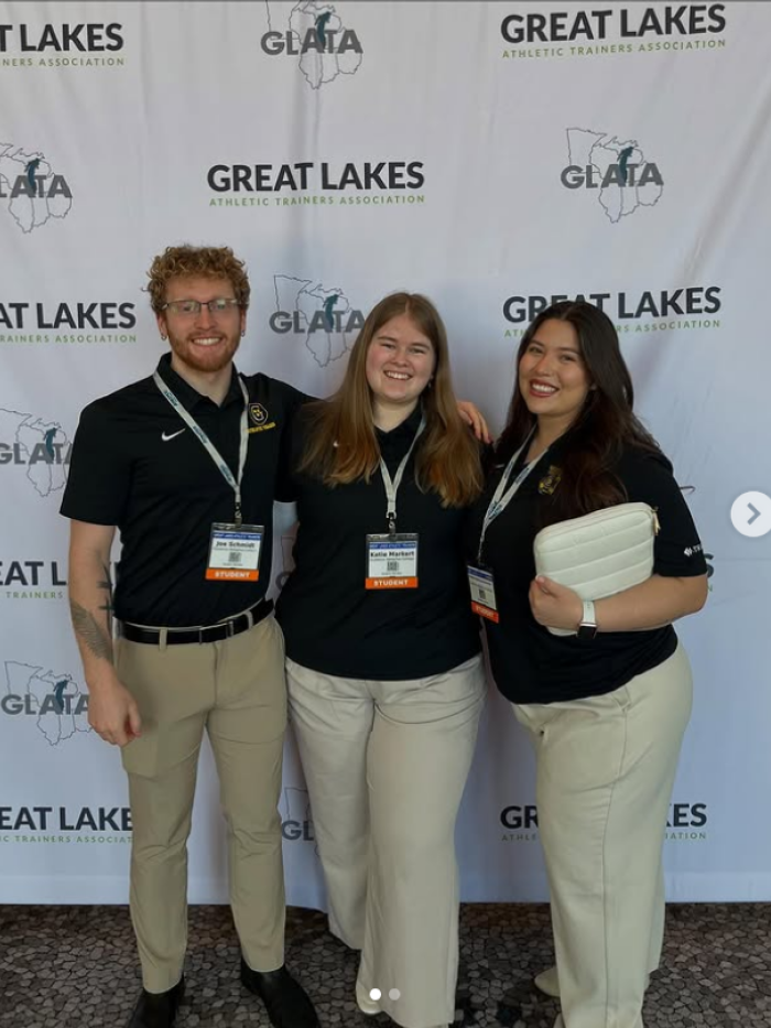 Athletic training students at conference