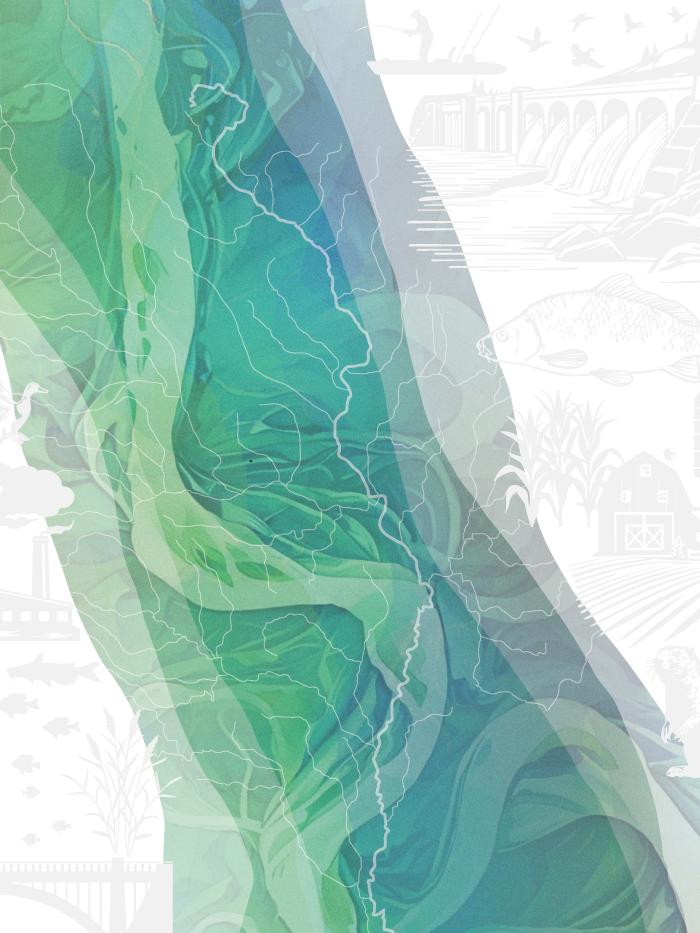 Graphic image of water and land elements